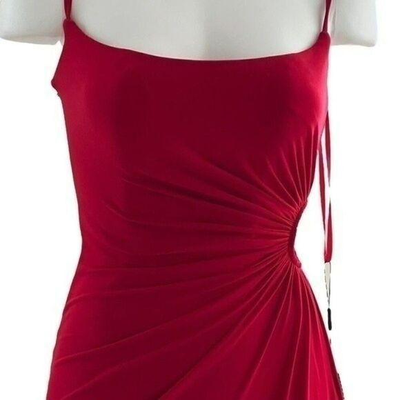 La Femme Red Side Cutout Gown Style 30439 NWT - Picture 5 of 12